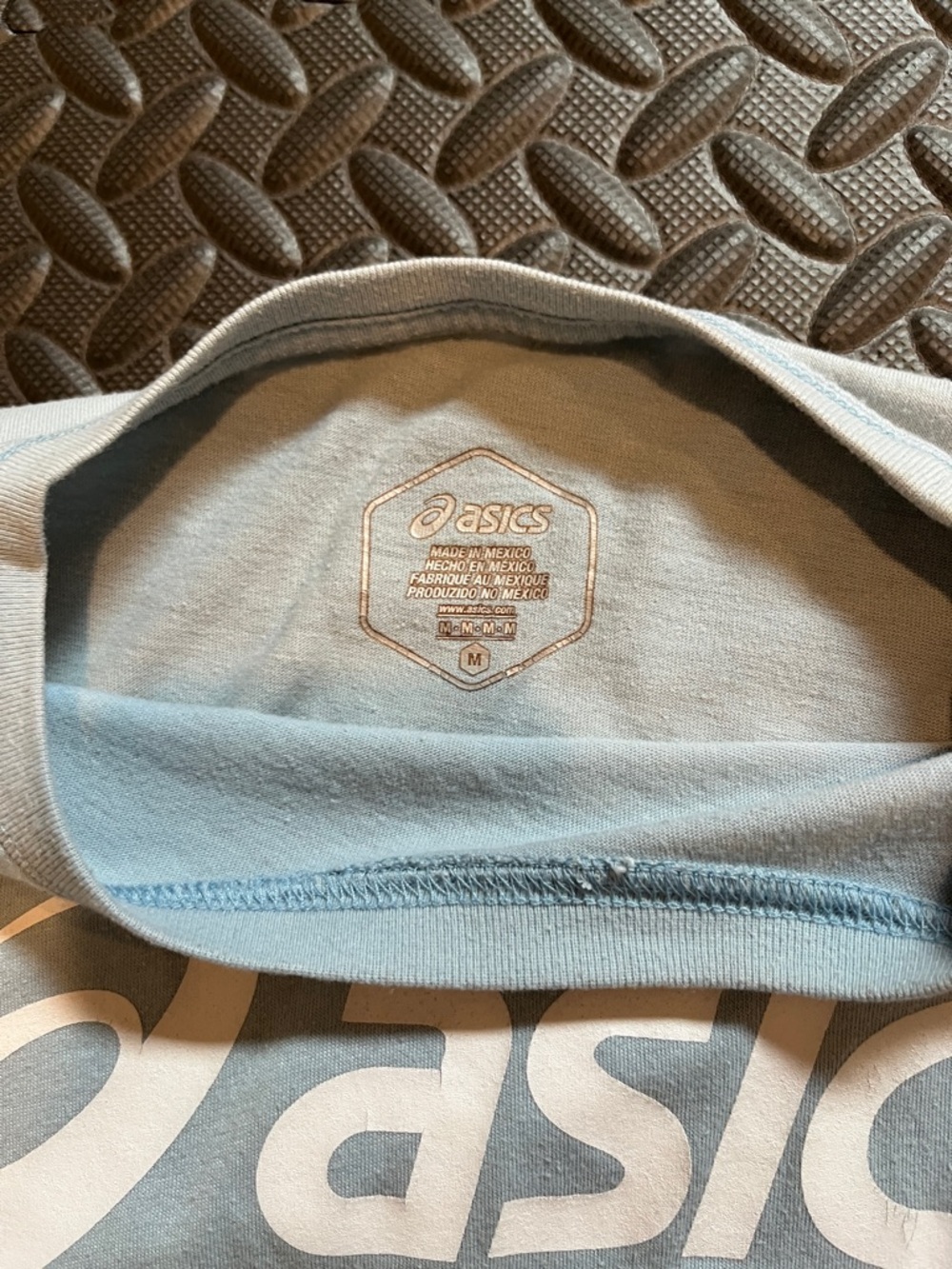 Asics Light Blue Logo Short Sleeve Tee - Picture 2 of 3